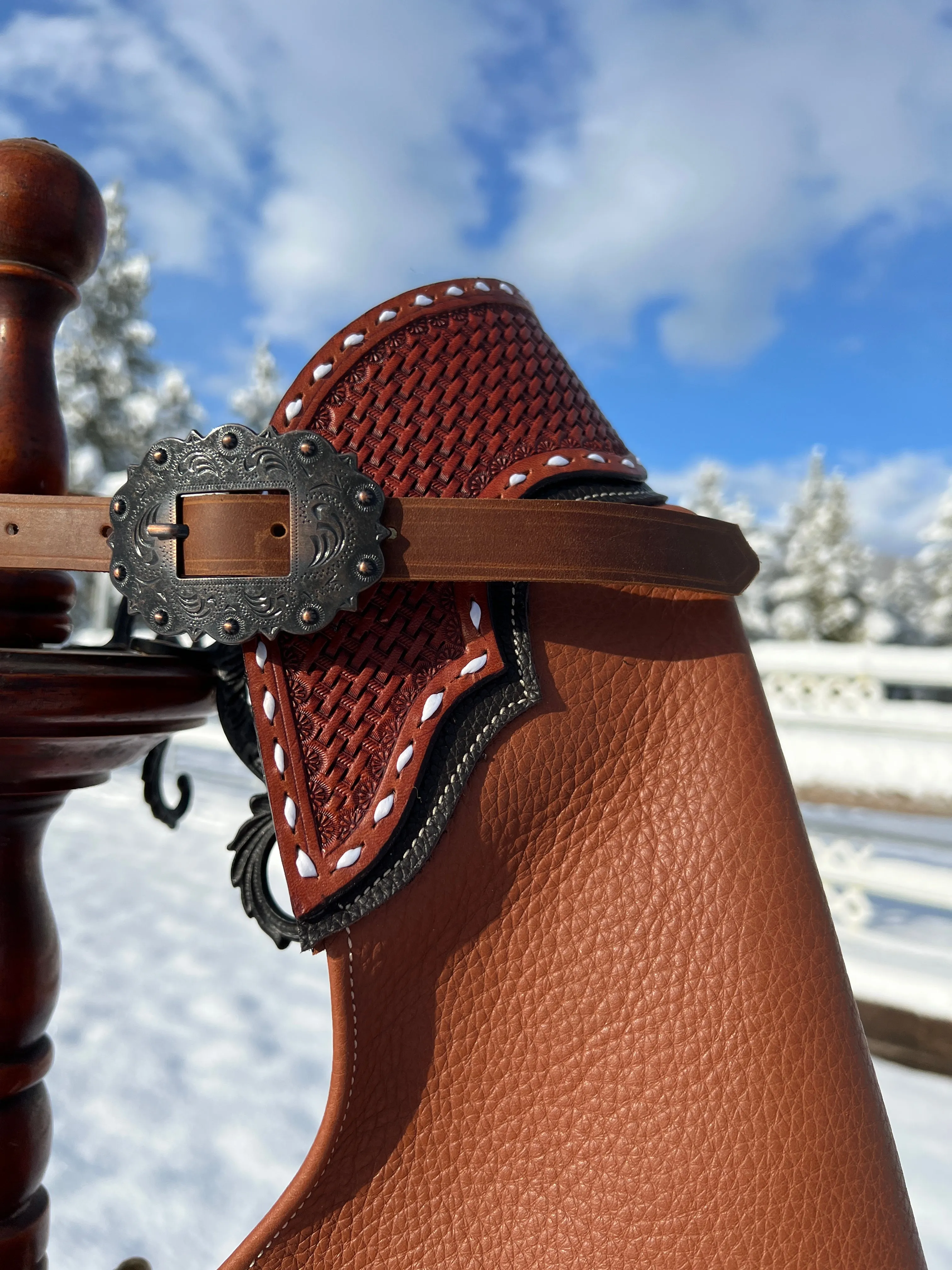 Leather Chinks in Tobacco Brown