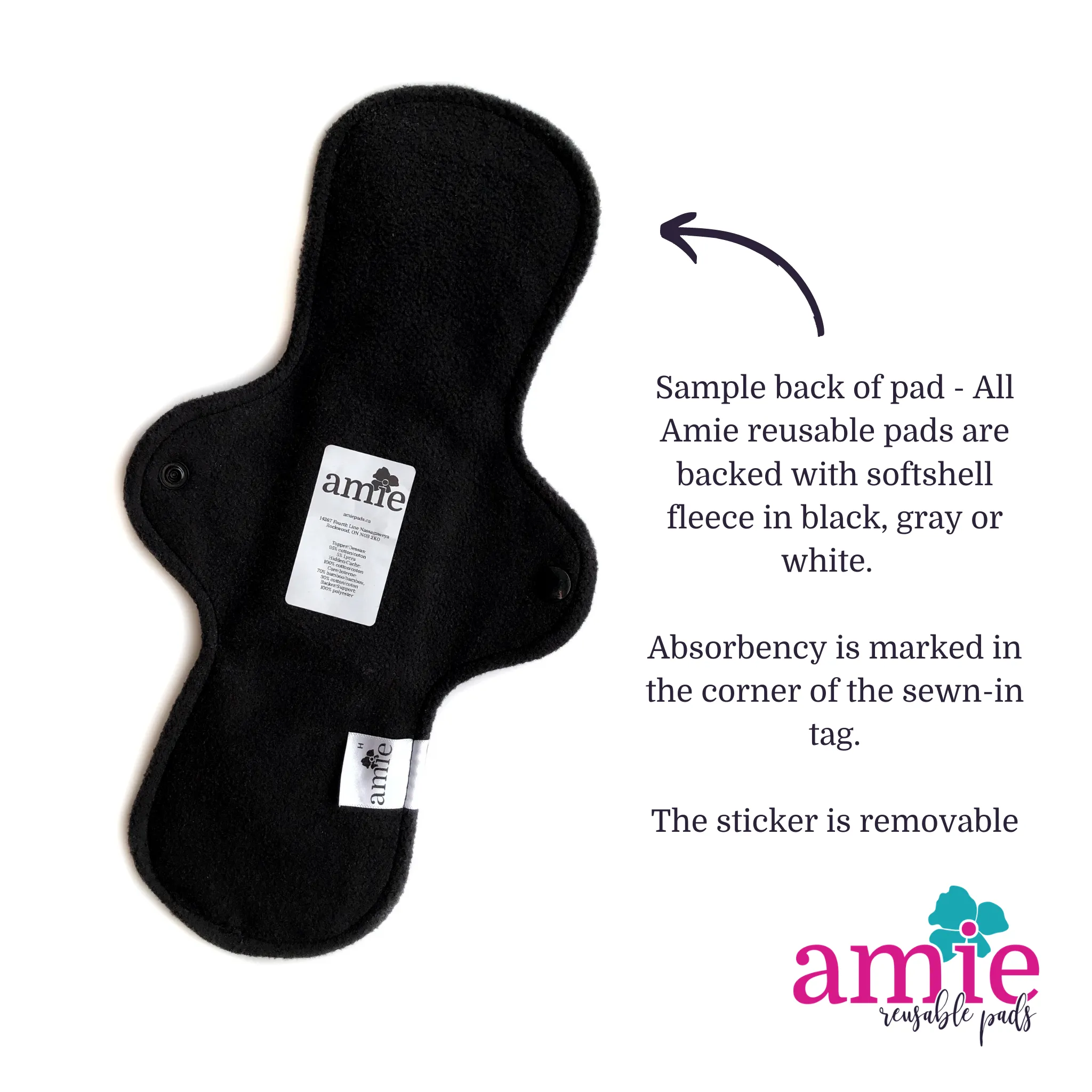Light Absorbency Reusable Menstrual Pads: Purple Feathers