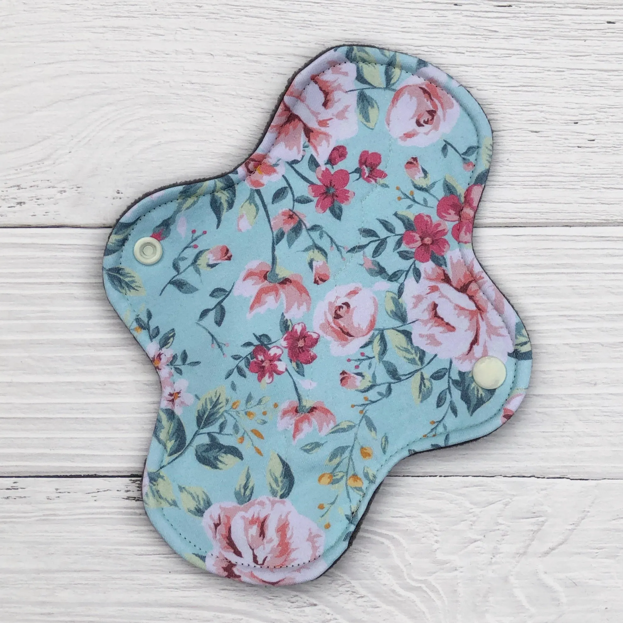 Light Absorbency Reusable Pads: Mint Floral