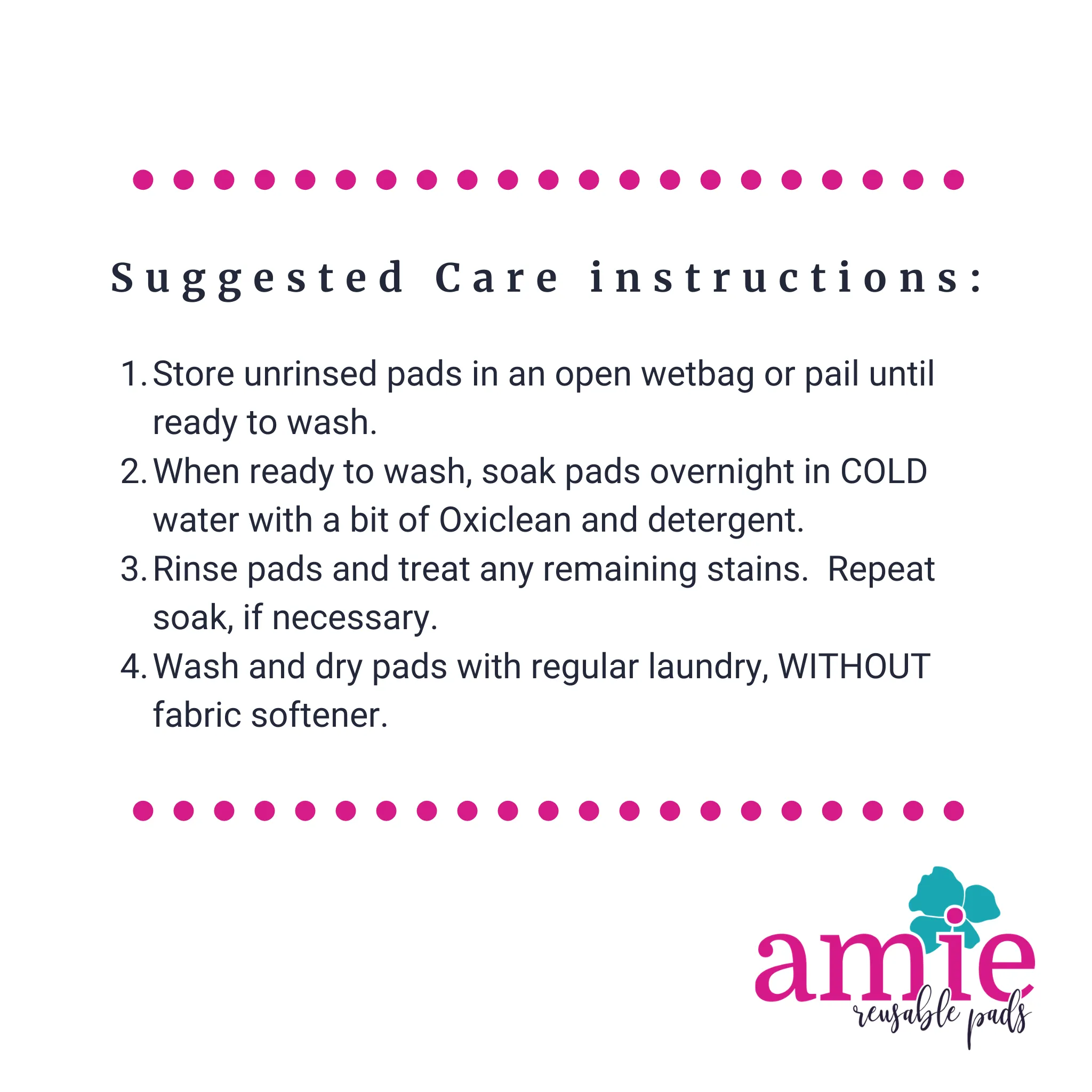 Light Absorbency Reusable Pads: Mint Floral