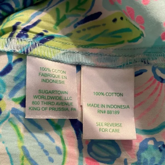 Lilly Pulitzer Lilly’s House Long Sleeve Cotton Green Pajama Shirt Women XXS NWT