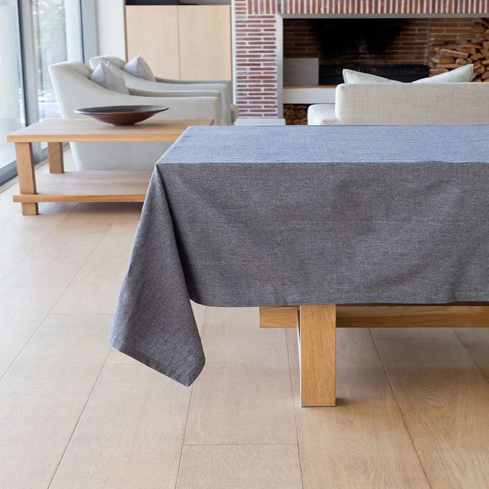 Linen House Revana Chambray Black Tablecloth