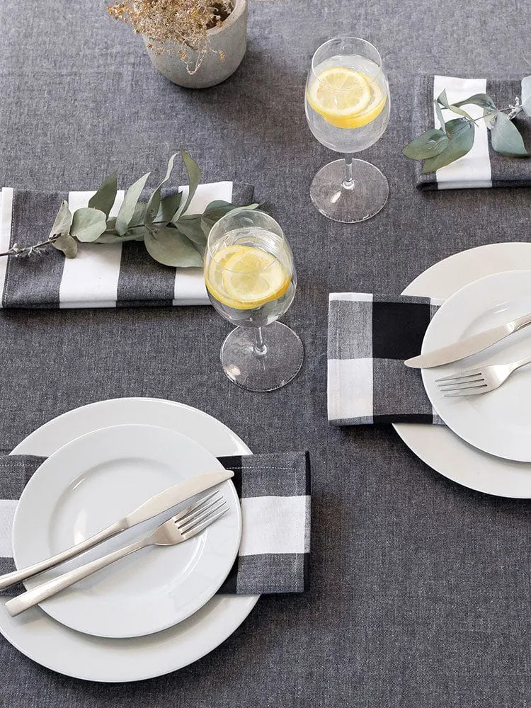 Linen House Revana Chambray Black Tablecloth