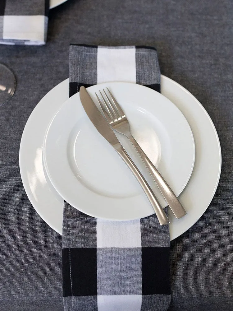 Linen House Revana Chambray Black Tablecloth