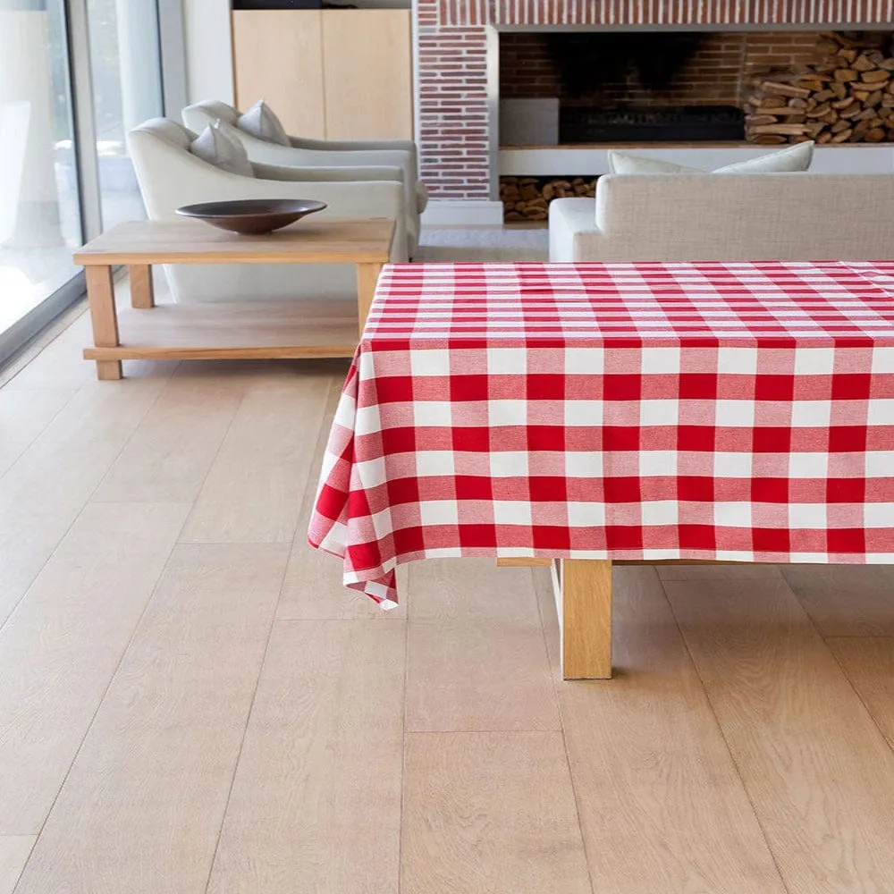 Linen House Revana Check Red Tablecloth