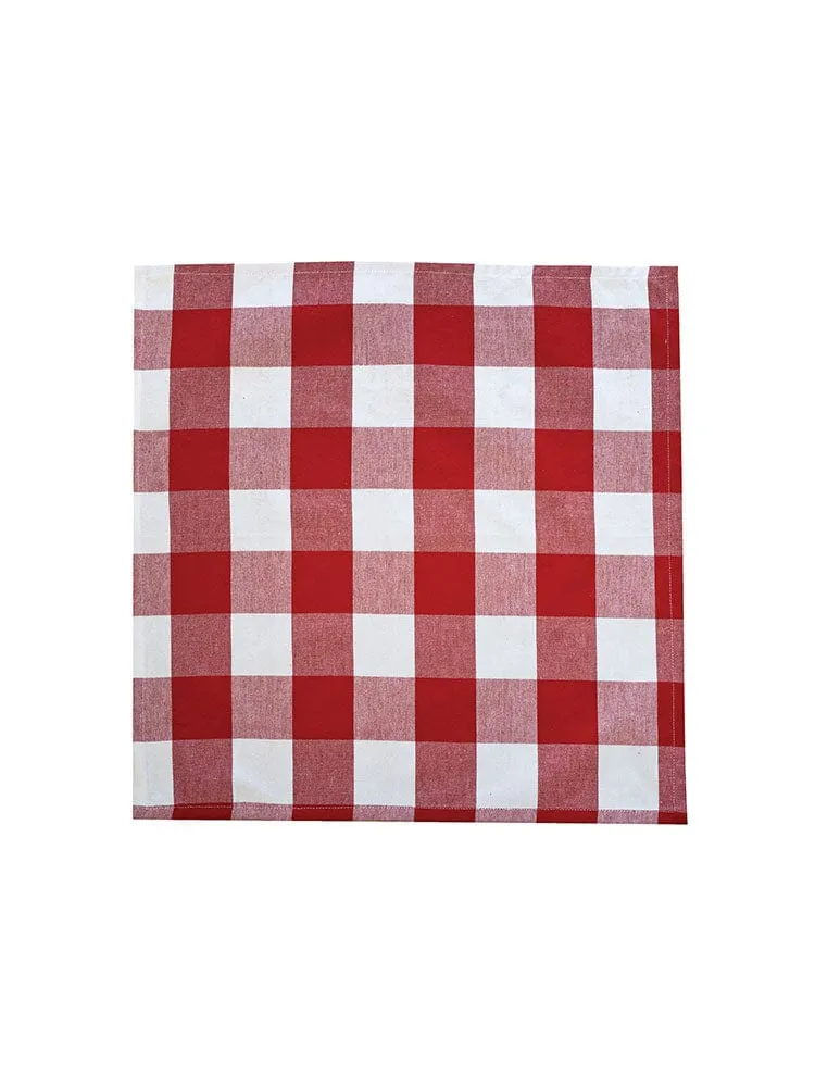 Linen House Revana Check Red Tablecloth