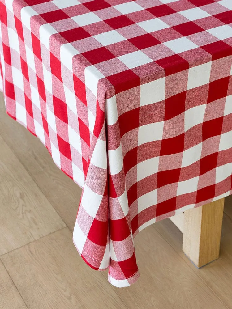 Linen House Revana Check Red Tablecloth