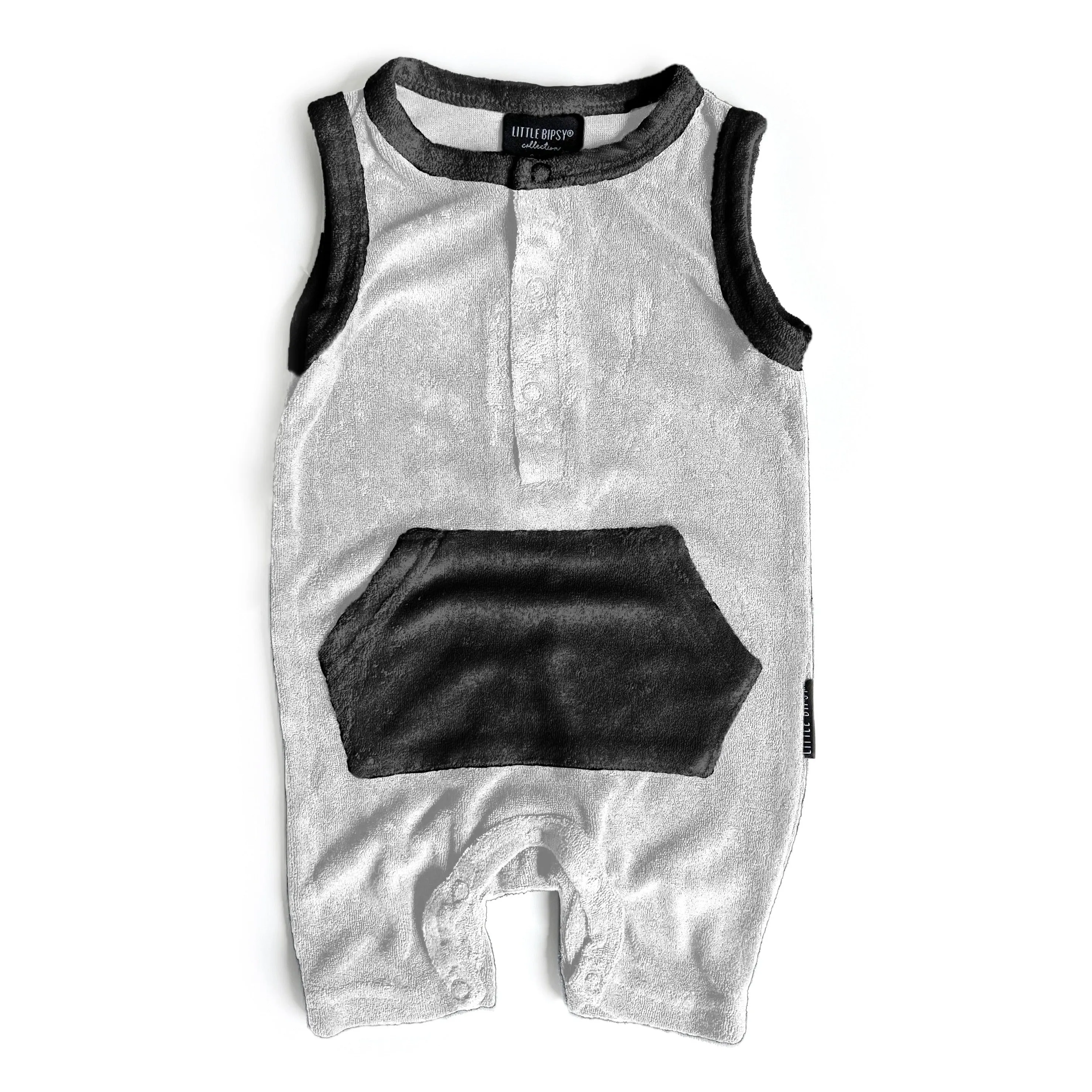 Little Bipsy Terry Cloth Shorty Romper - Monochrome