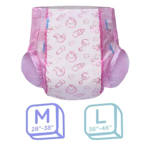 LittleForBig - Nursery Pink Printed Adult Brief Diapers