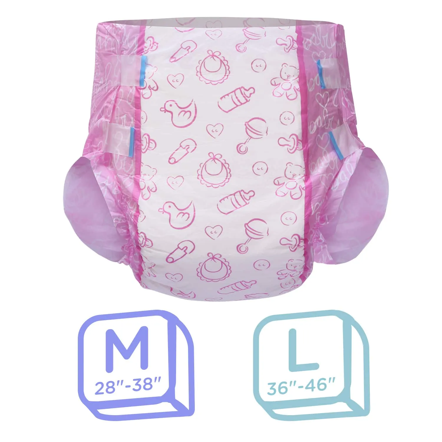 LittleForBig - Nursery Pink Printed Adult Brief Diapers