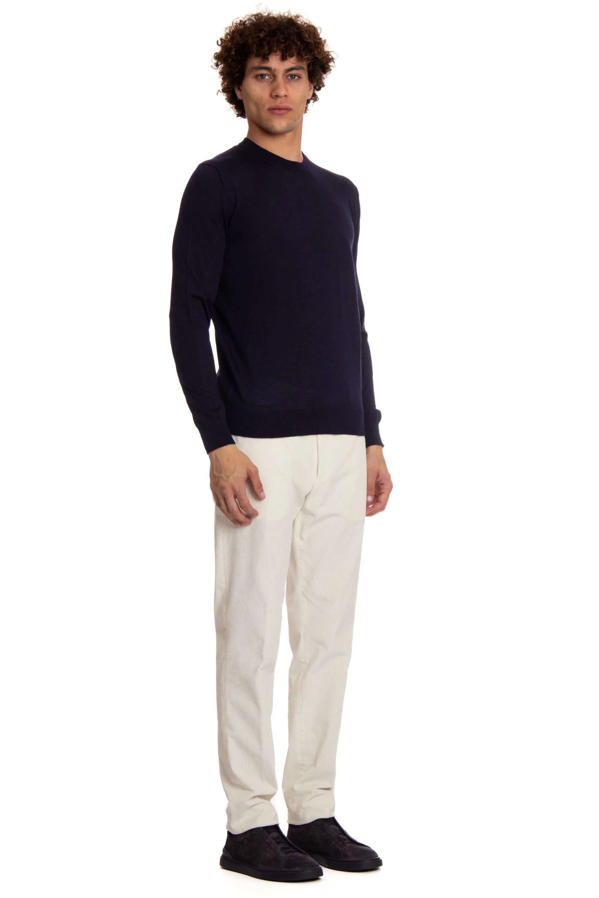 Maglia girocollo in cashmere-seta