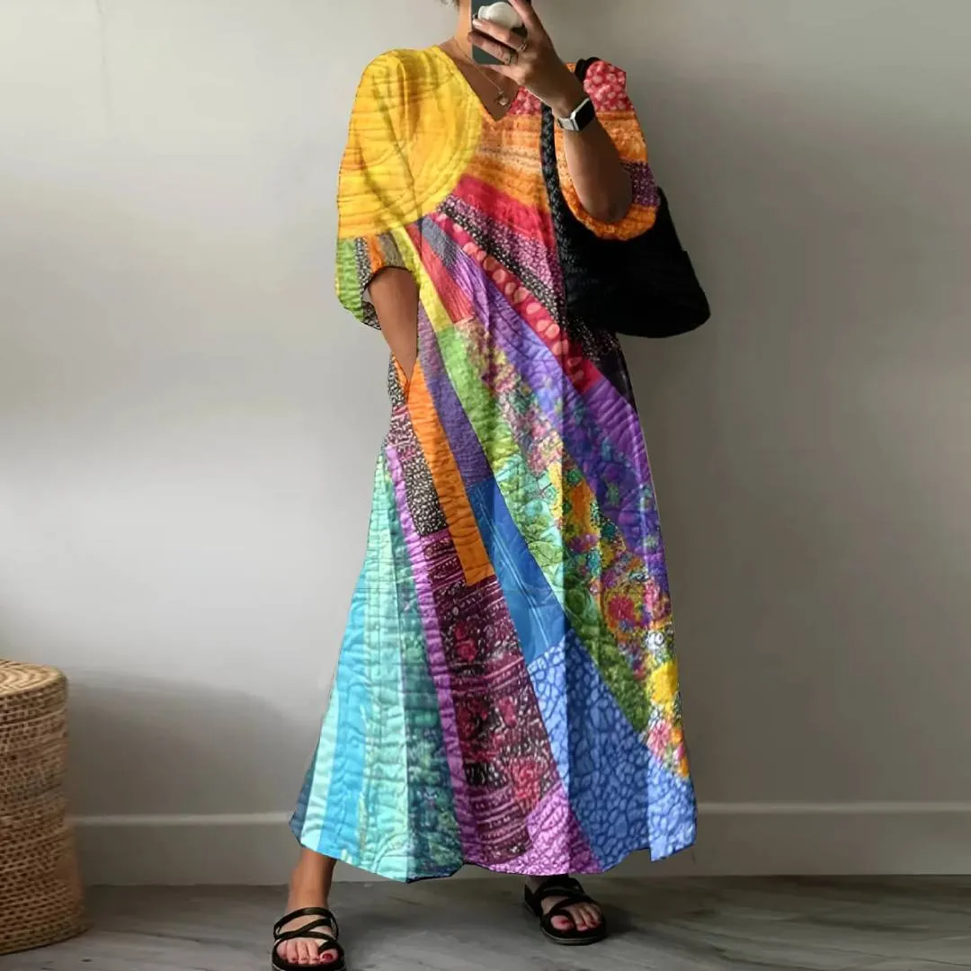 MARISKA™ | Colorful Dress with Artistic Design