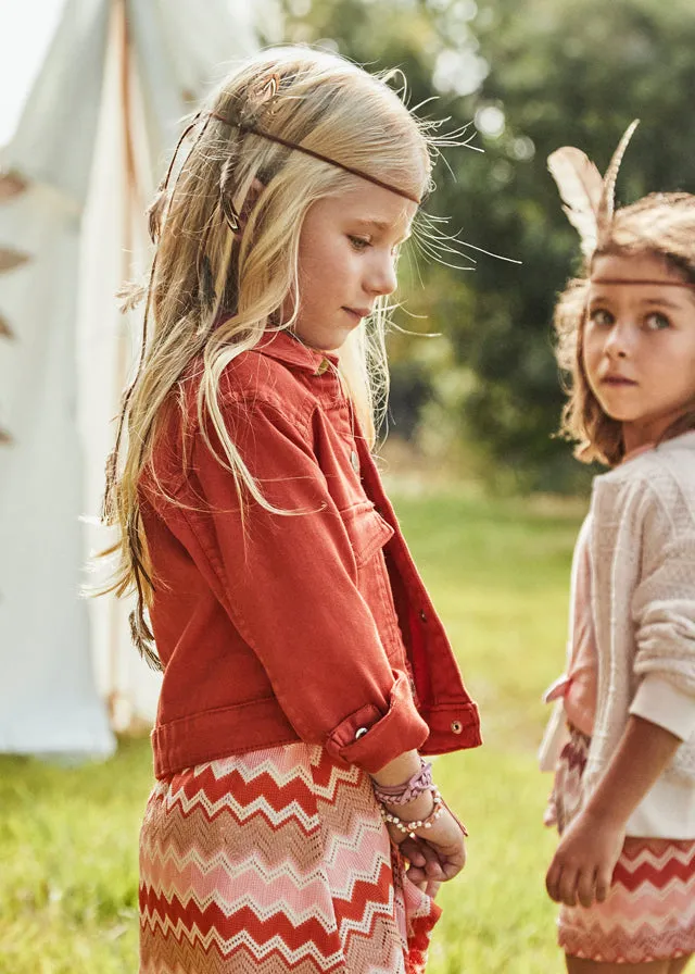Mayoral Girls Red Twill Jacket