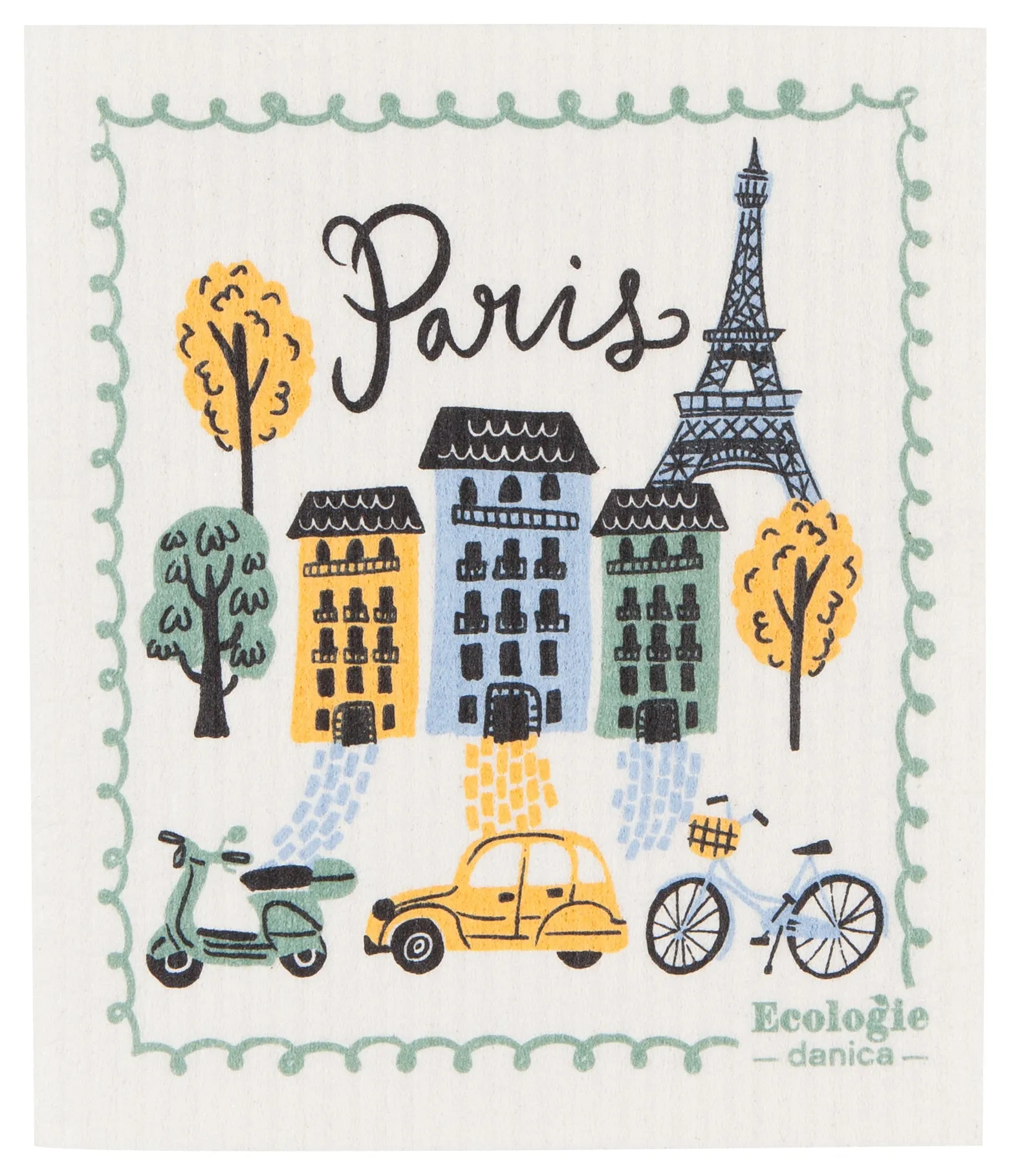 Meet Me in Paris Swedish Dishcloth