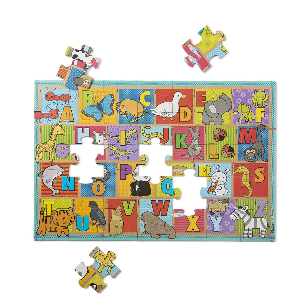 Melissa & Doug - Natural Play Giant ABC Animals Floor Puzzle 60 Piece