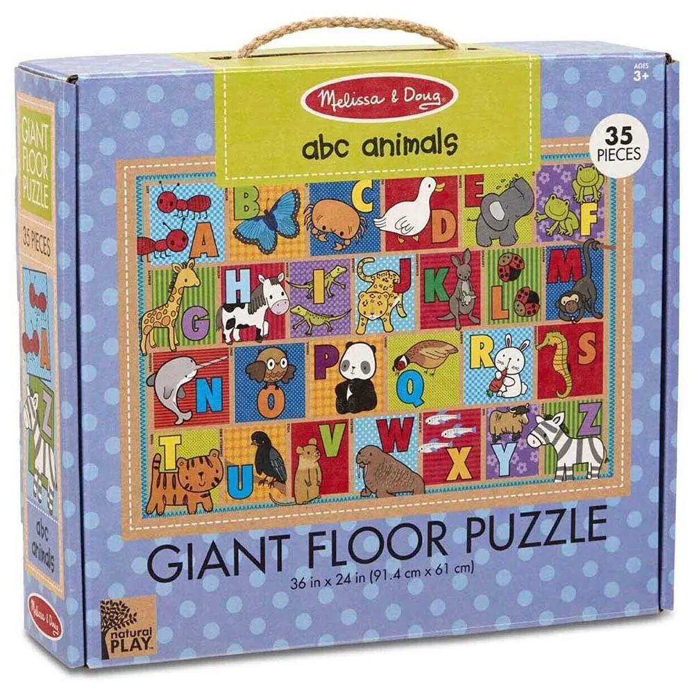 Melissa & Doug - Natural Play Giant ABC Animals Floor Puzzle 60 Piece