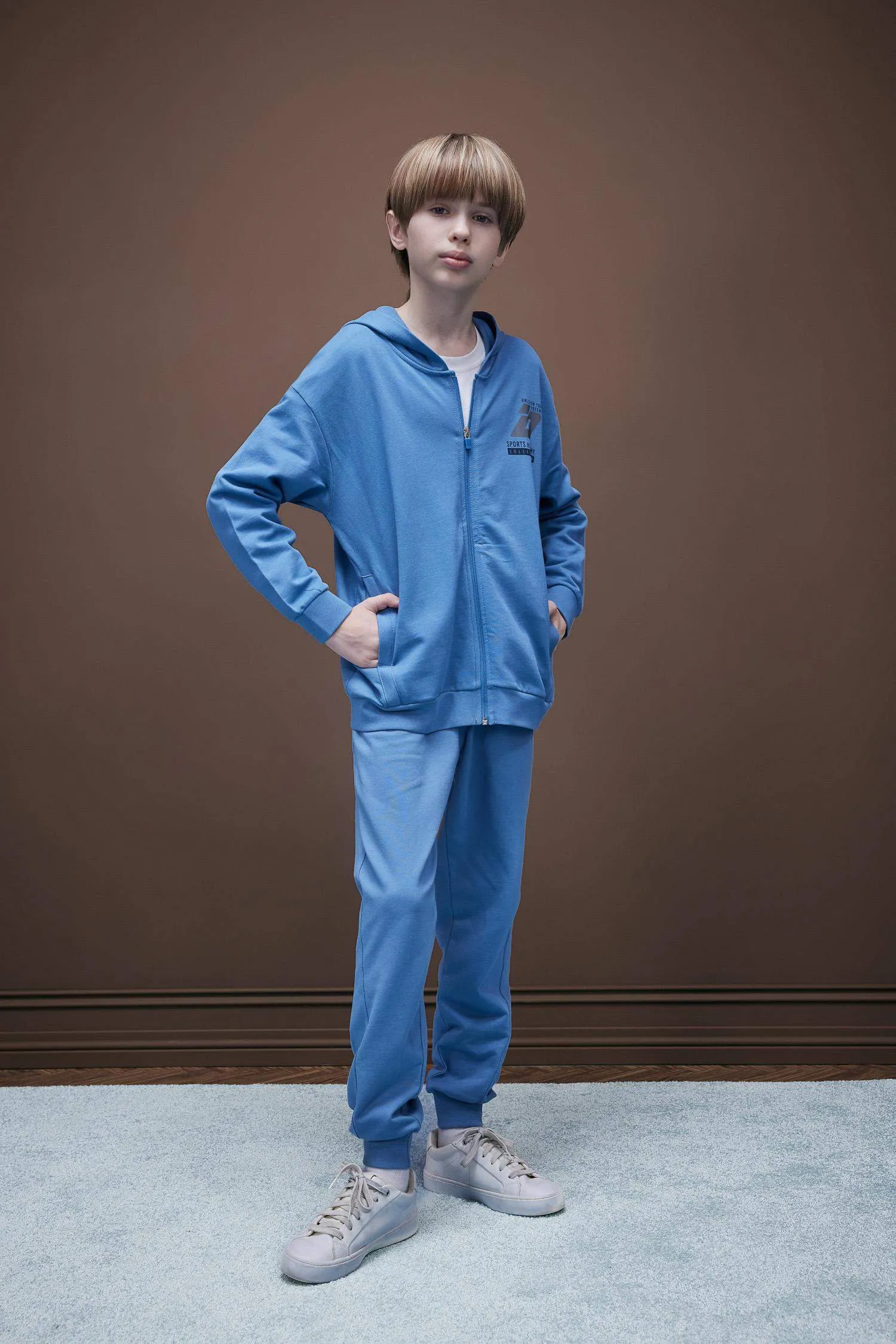 Men's Children Printed Hooded Zipper Sweatshirt
