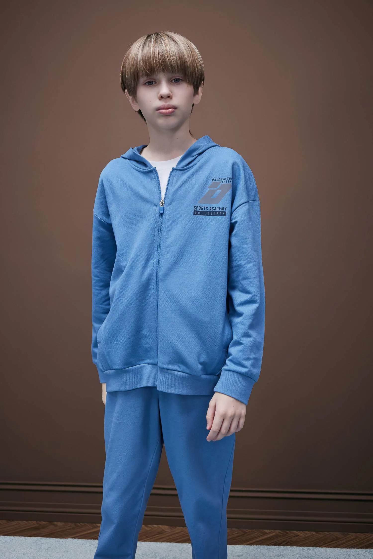 Men's Children Printed Hooded Zipper Sweatshirt