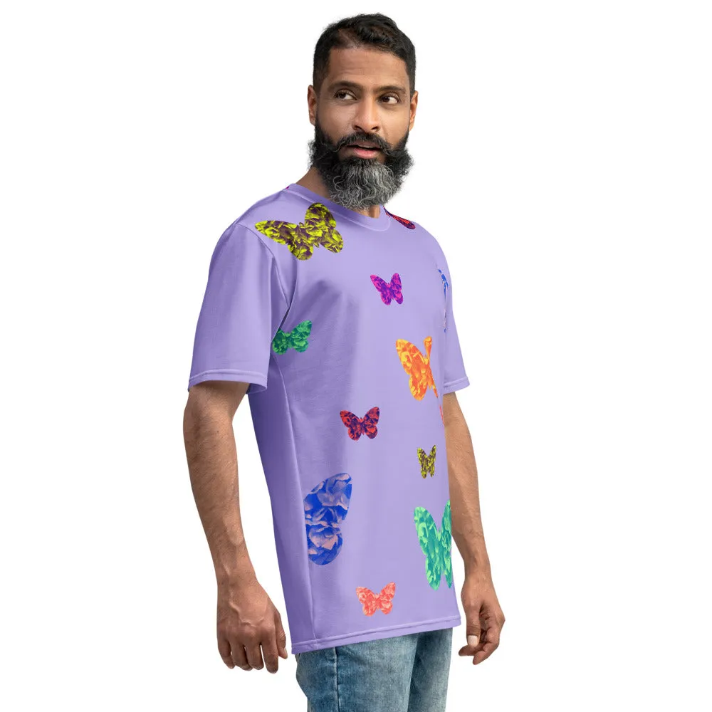 Mens T-shirt - Lilac with Butterflies