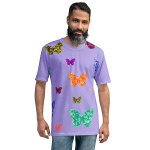 Mens T-shirt - Lilac with Butterflies