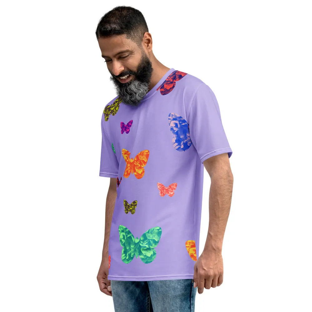 Mens T-shirt - Lilac with Butterflies