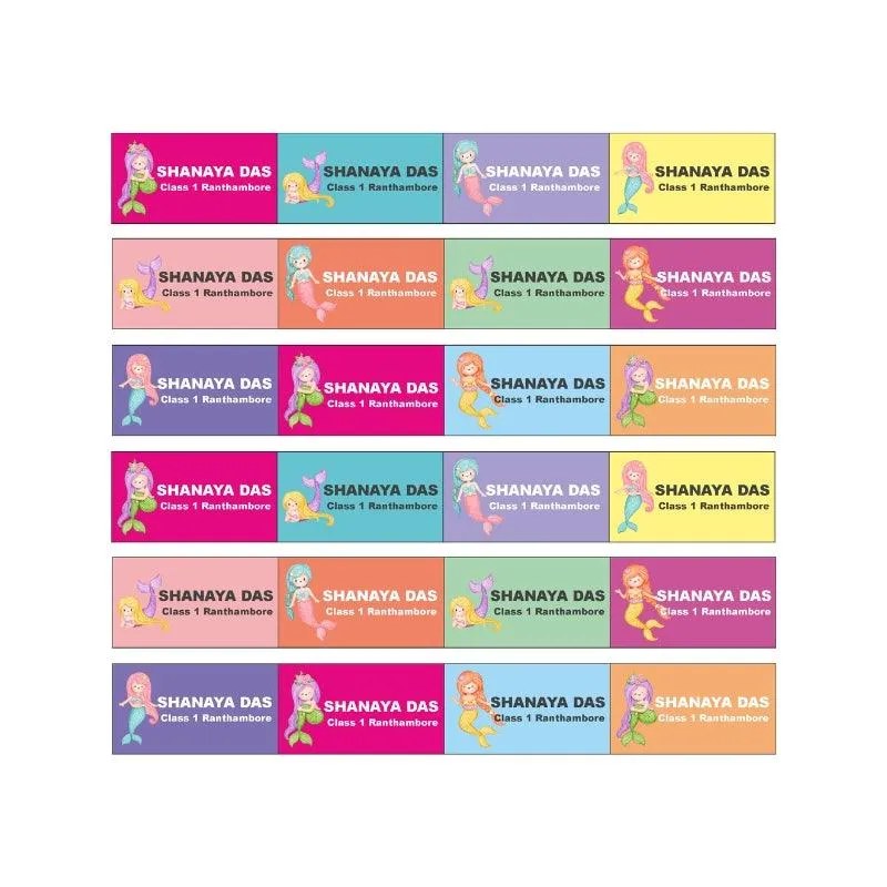 Mermaid waterproof labels