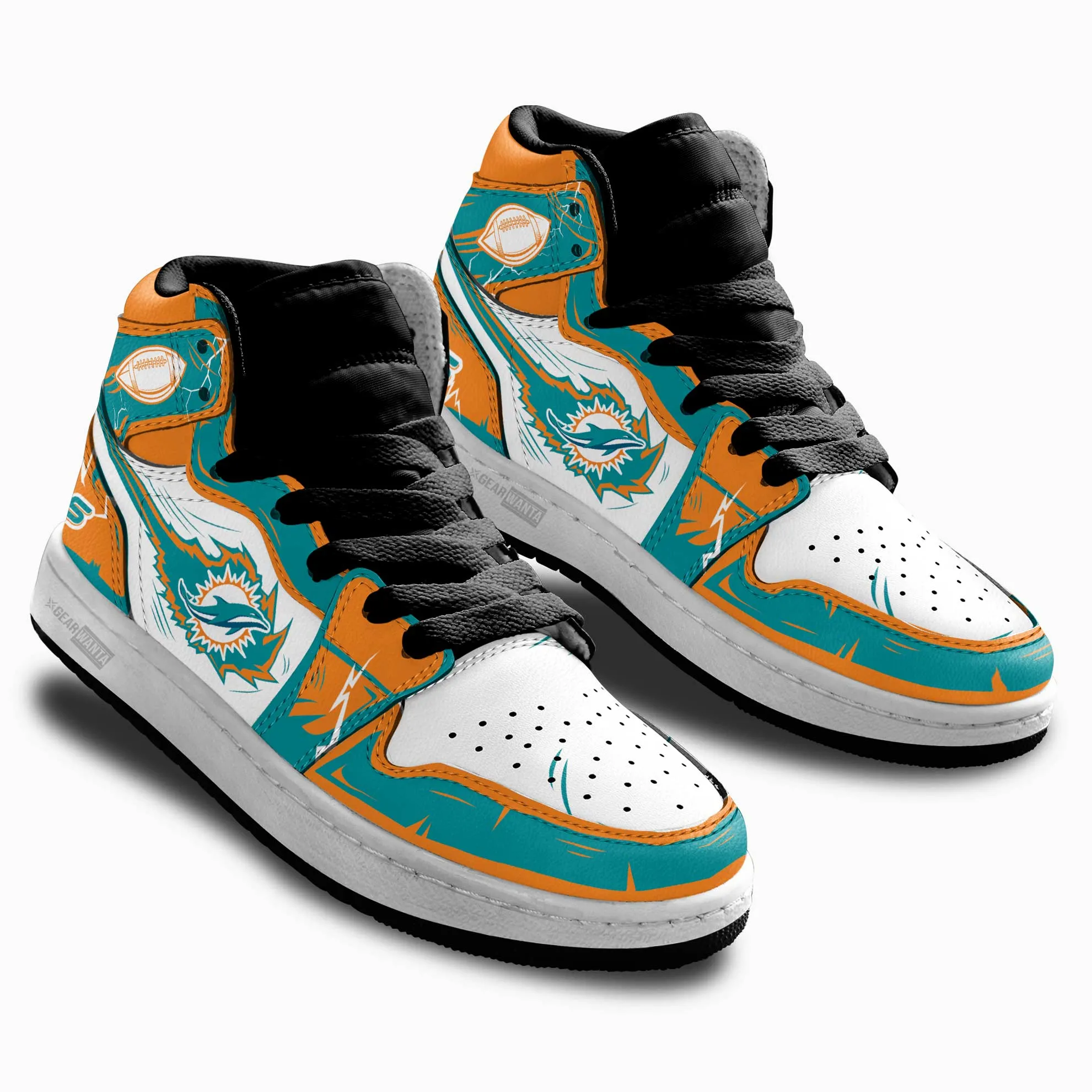Miami Dolphins Kid J1s Sneakers Custom