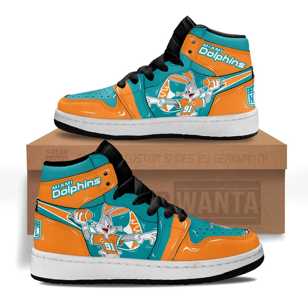 Miami Dolphins Kid J1s Sneakers Custom