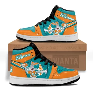Miami Dolphins Kid J1s Sneakers Custom