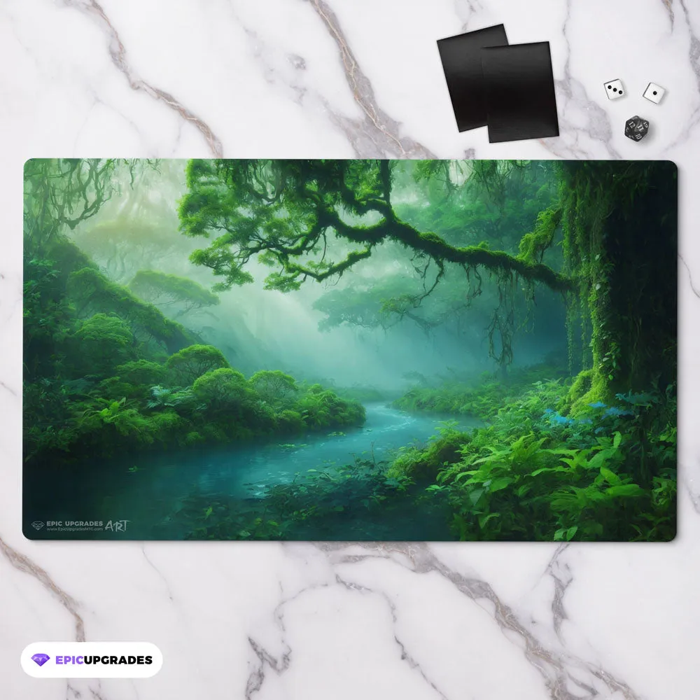 Misty Rainforest Reimagined Playmat | 24"x14" Simic Magic the Gathering MTG