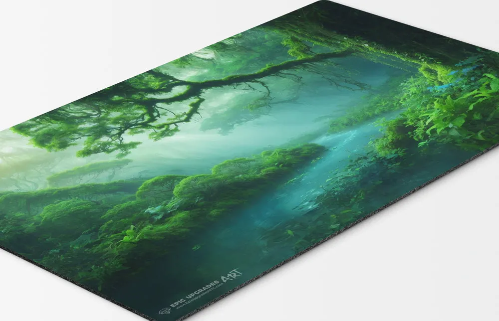 Misty Rainforest Reimagined Playmat | 24"x14" Simic Magic the Gathering MTG