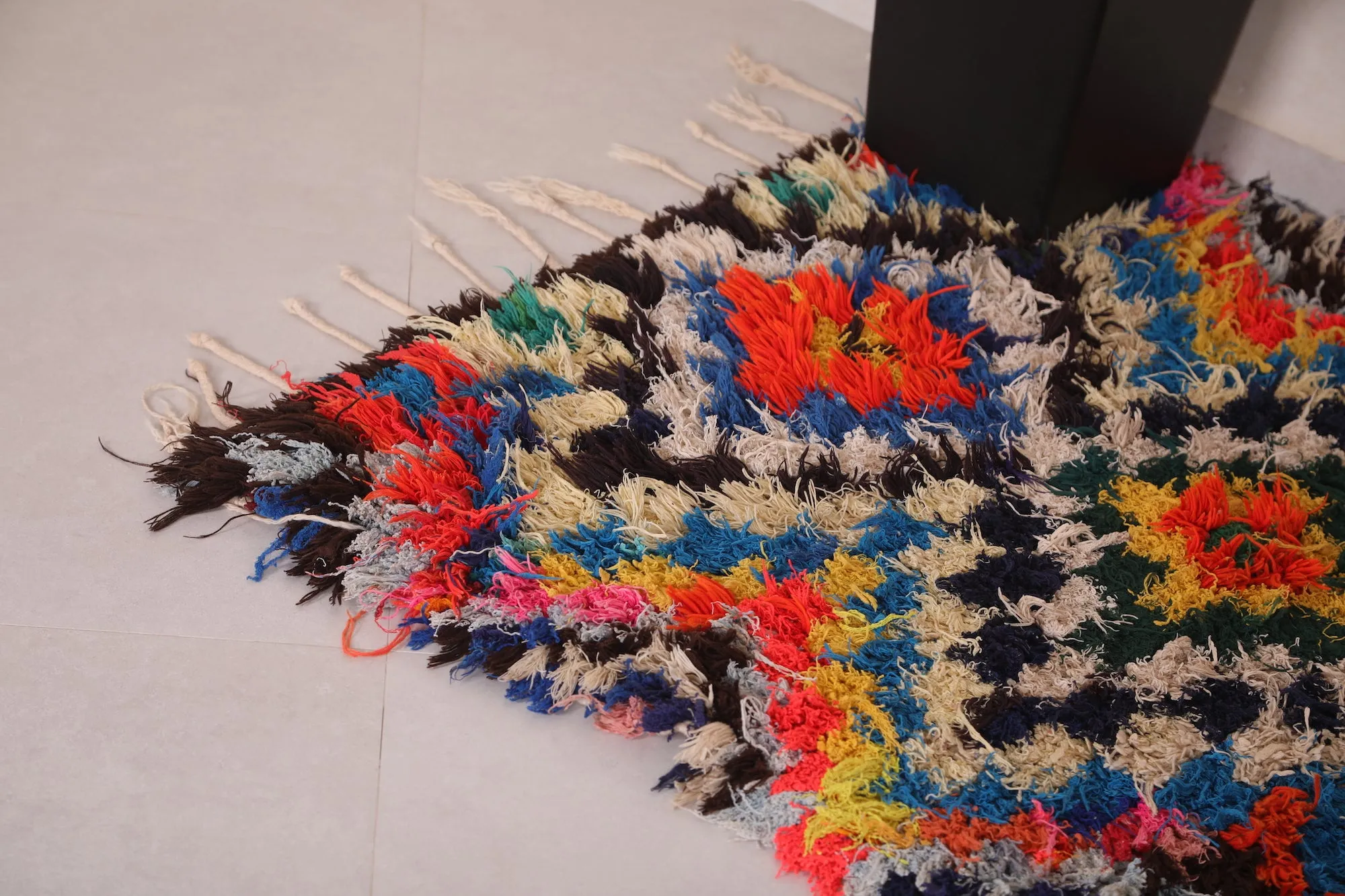 Moroccan Rug 3.3 x 5.1 Feet - Colorful Boucherouite Design