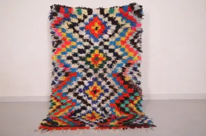 Moroccan Rug 3.3 x 5.1 Feet - Colorful Boucherouite Design