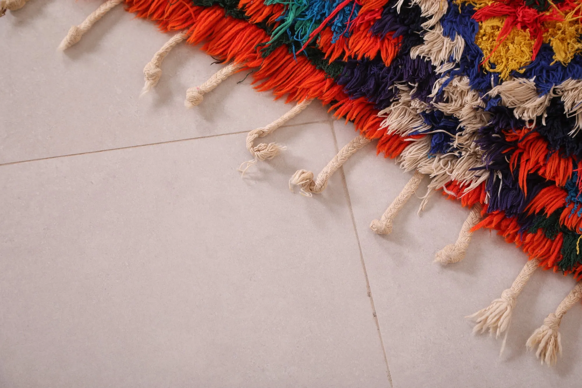 Moroccan Rug 3.3 x 5.1 Feet - Colorful Boucherouite Design