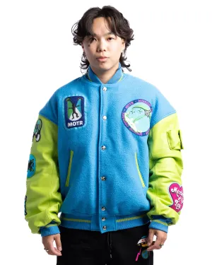 MOTR Oversized Varsity Jacket Turqoise Lime