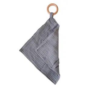 Muslin Teething Ring- Mist Grey