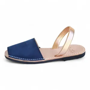 Navy Nubuck & Rose Gold Avarca Sandals