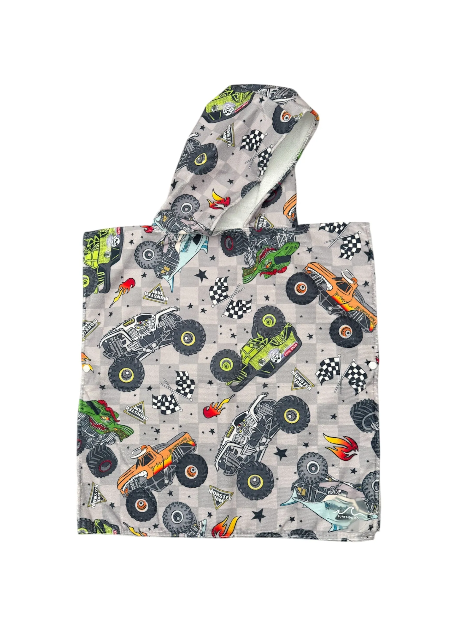 NEW! Checkered Monster Jam Hooded Towel