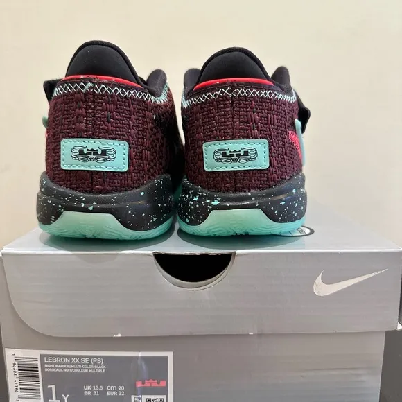 NIB Preschool Kid Nike LeBron 20 SE PS 'Night Maroon' FB8975-600