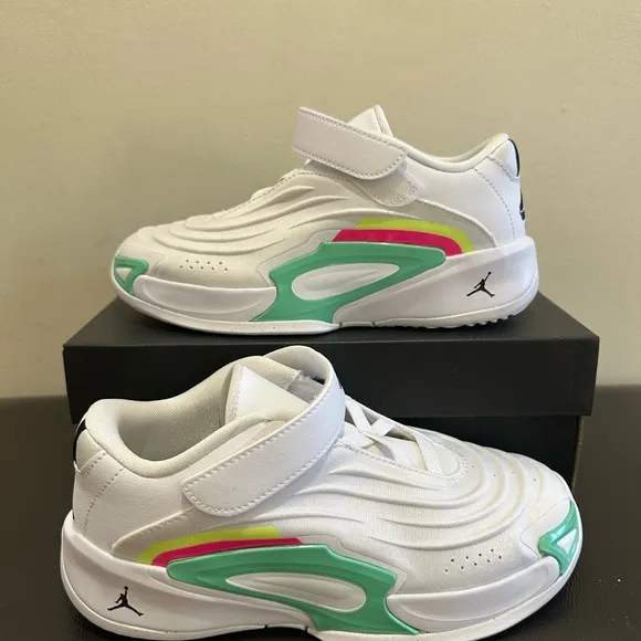 NIB PS Little Kid Jordan Luka 3  'Photo Finish' HQ5059 107 White/Black/Volt Glow