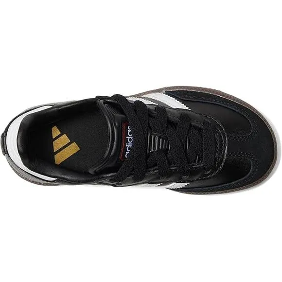 NWT adidas Unisex Little Kid Samba Indoor Sneaker, Black/White/Gum-Size 12