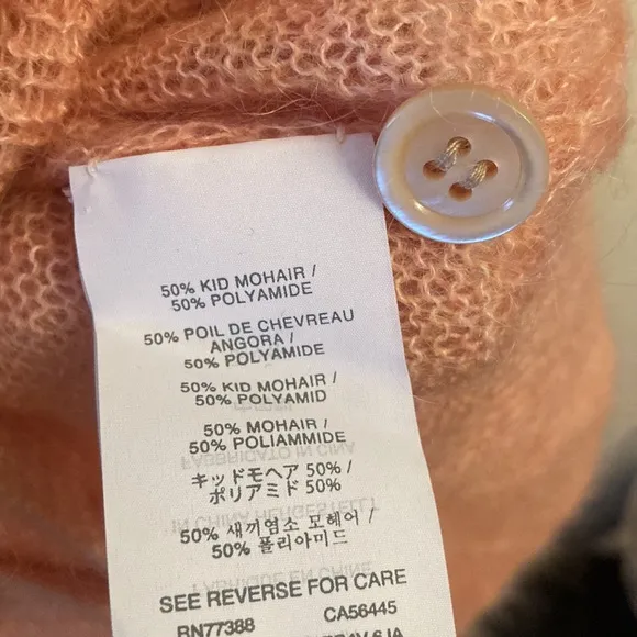 NWT J Crew XXS Peach Cardigan Button Down Sweater