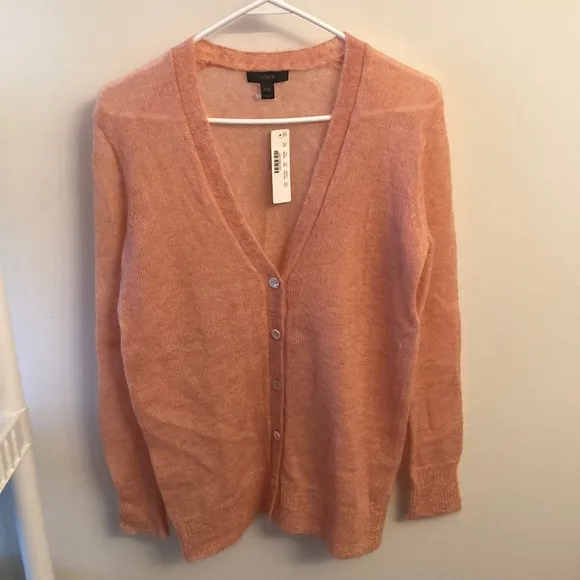 NWT J Crew XXS Peach Cardigan Button Down Sweater