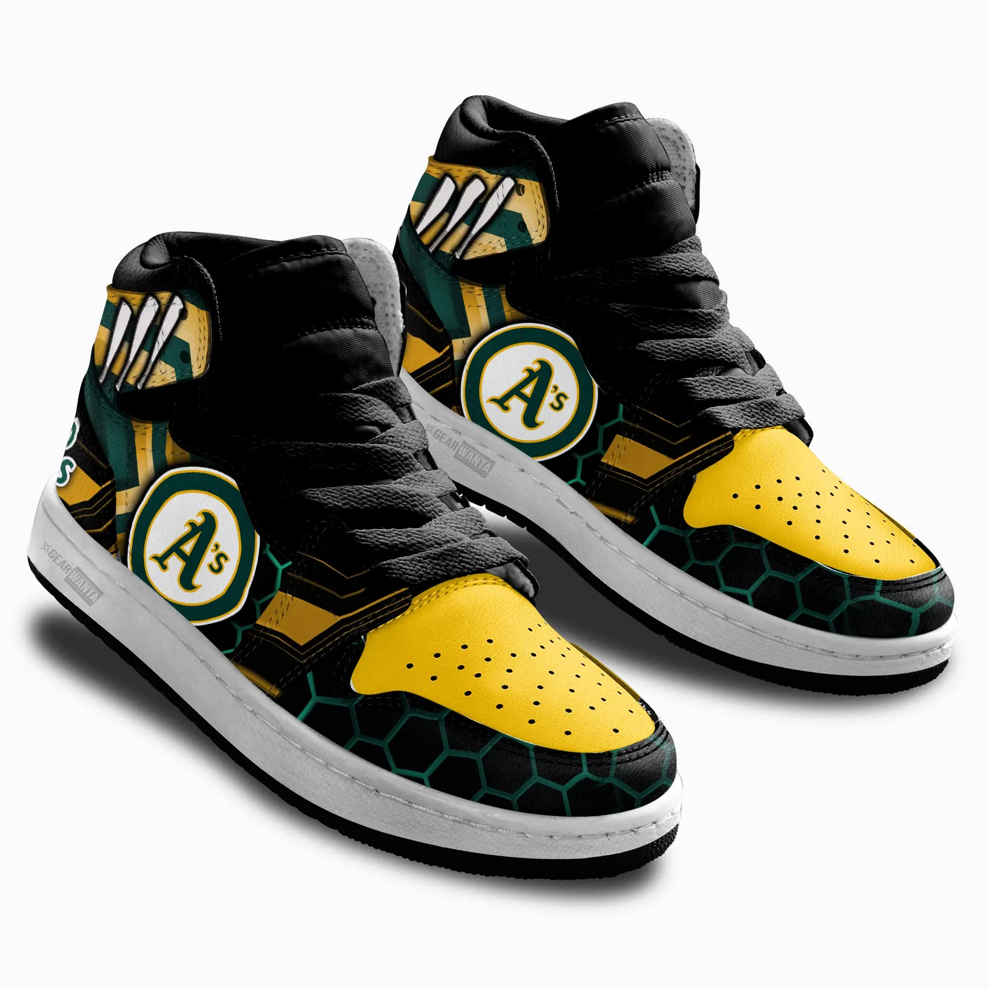 Oakland Athletics Kid J1s Sneakers Custom