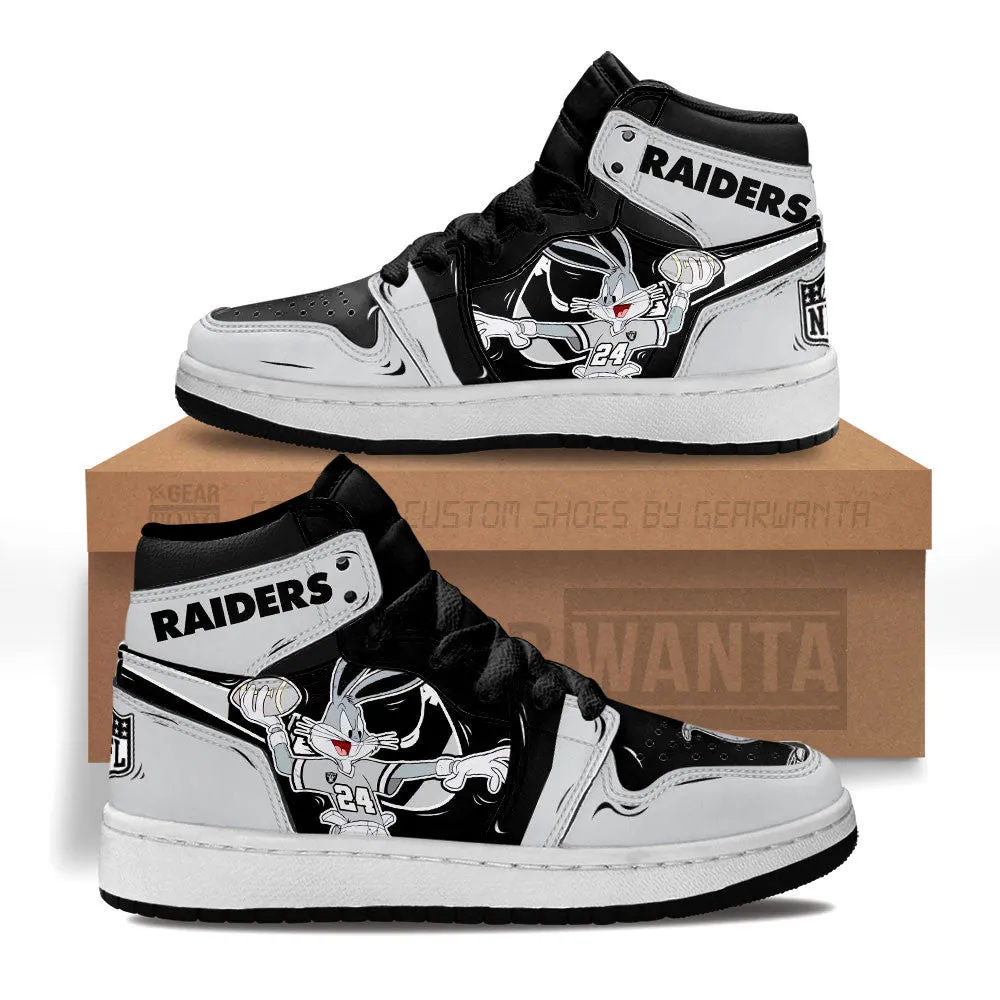 Oakland Raiders Kid J1s Sneakers Custom