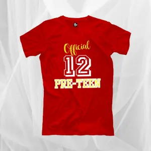 Official Pre-teen | 12th Birthday T-Shirt