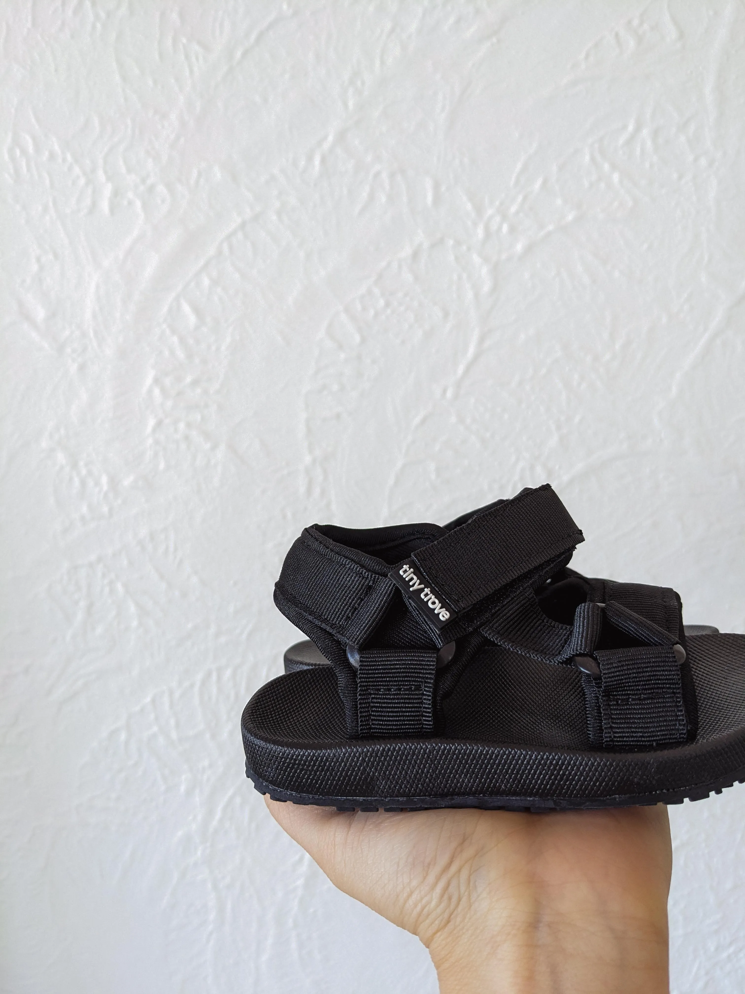 Olympia Velcro Sandals - Black