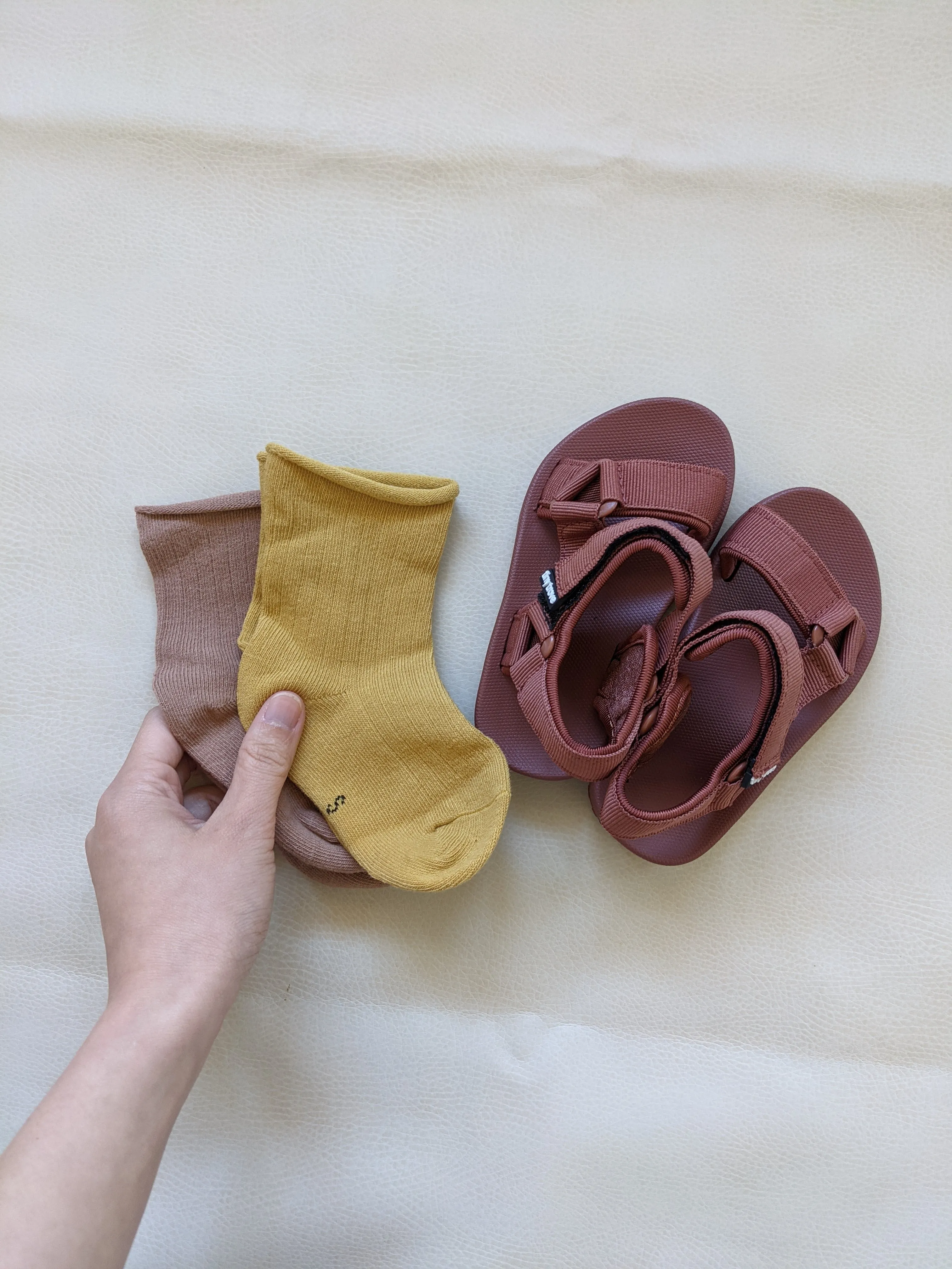 Olympia Velcro Sandals - Brick