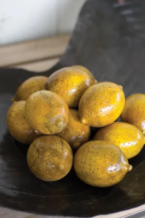 One Dozen Hand-Carved Wooden Lemons