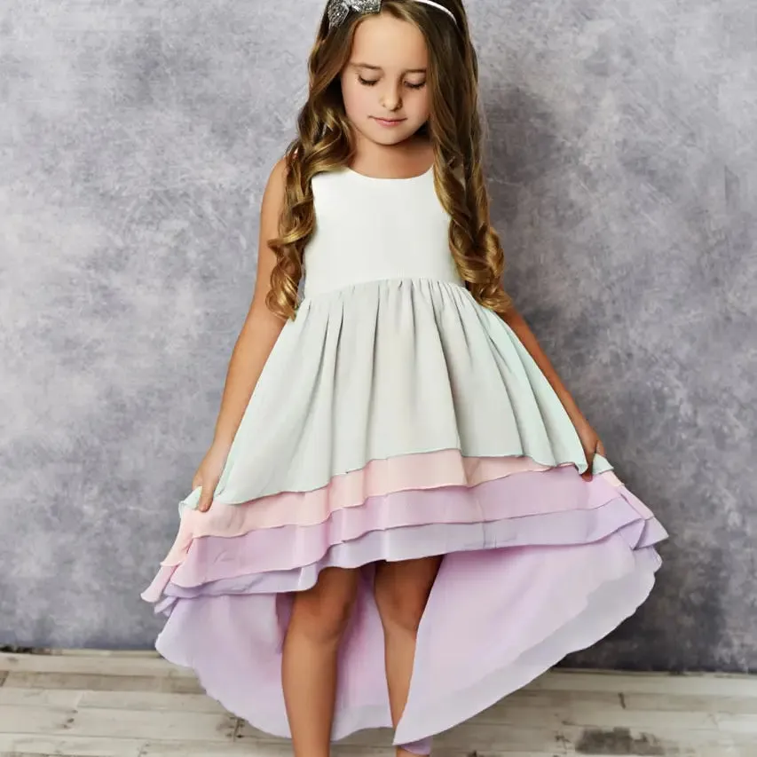 Oopsie Daisy Kid Hi-Lo Frill Tier Ombre Dress